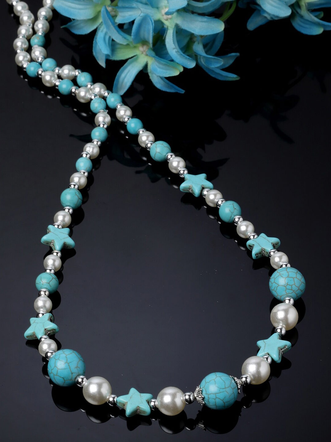 

AVANT-GARDE PARIS Studded Sterling Silver Necklace, Turquoise blue
