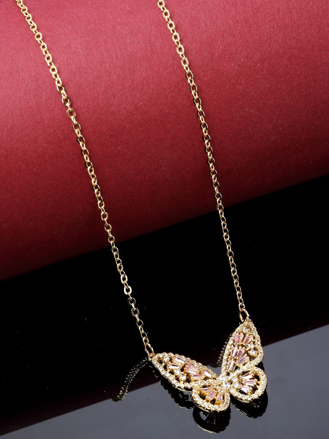 

AVANT-GARDE PARIS Rose Gold-Plated CZ-Studded Butterfly Chain