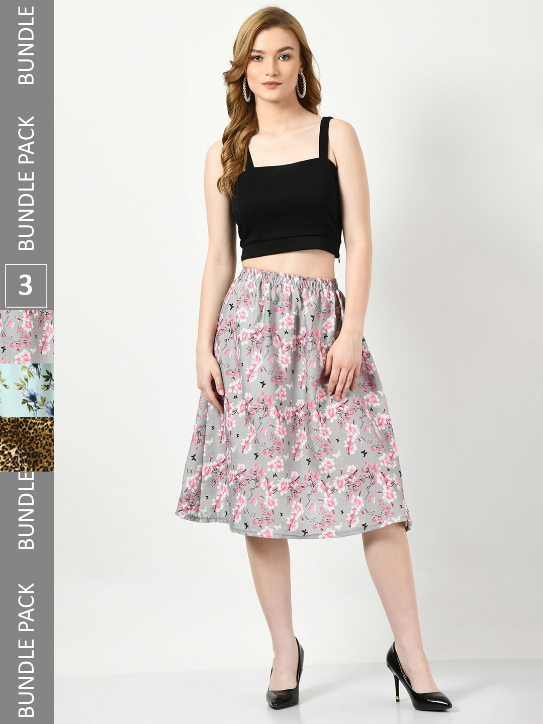 

BAESD Pack Of 3 Printed Skirts, Green
