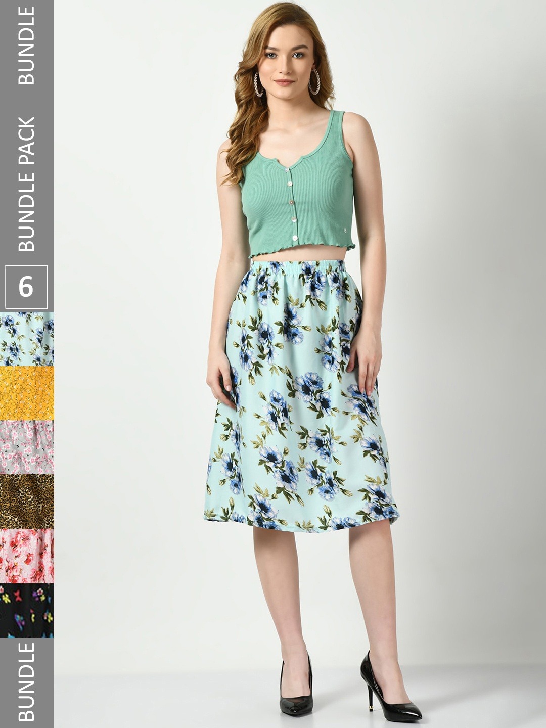 

BAESD Pack Of 6 Printed Skirts, Yellow