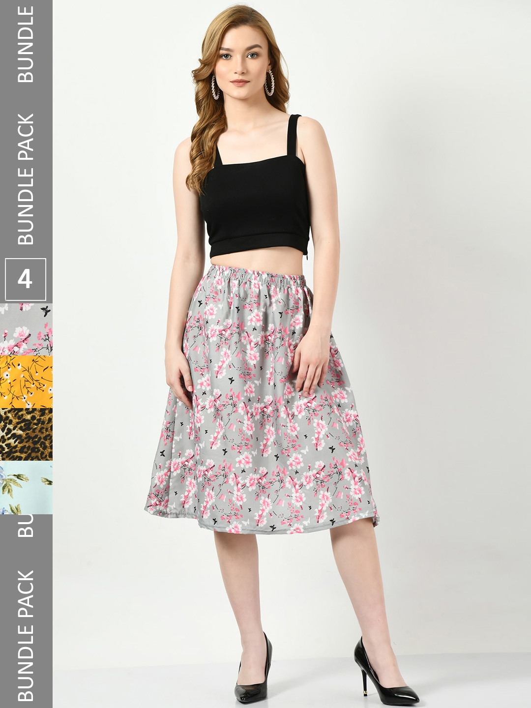 

BAESD Pack Of 4 Printed Skirts, Green