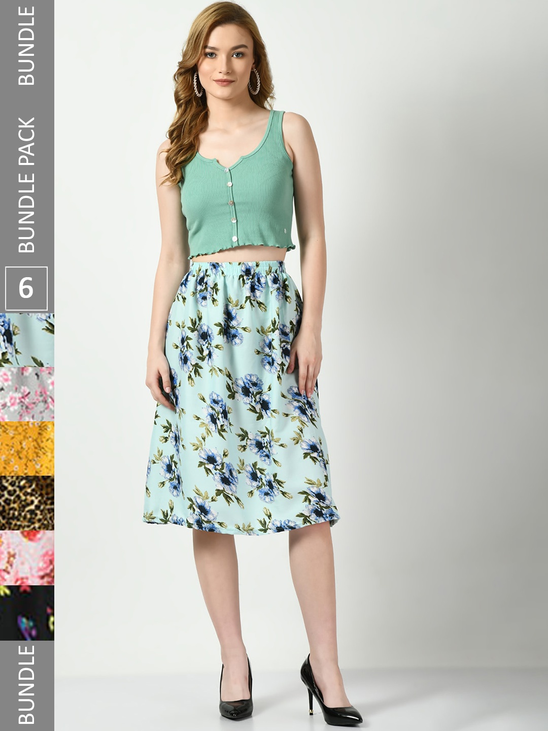 

BAESD Pack Of 6 Printed Skirts, Grey