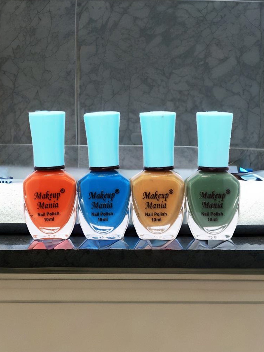 

Makeup Mania Intense ShiSet of 4 Long Stay & Non Toxic Nail Polish -10ml each-MM-NP-GR-43, Multi