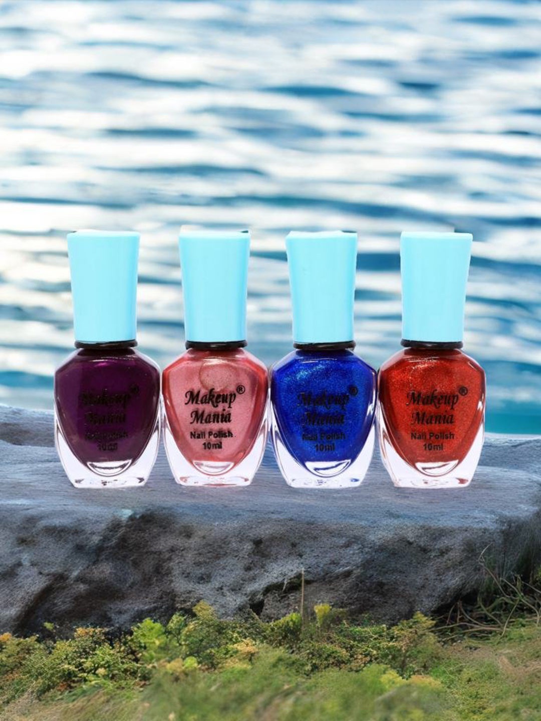 

Makeup Mania Set Of 4 New HD Shine Pastel Color Nail Polishes - 10ml Each, Pink