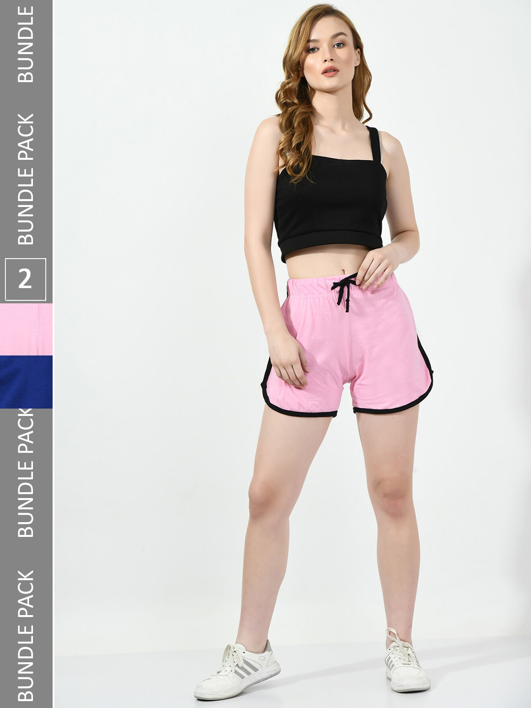 

BAESD Women Pack Of 2 Pure Cotton Hotpants Shorts, Pink