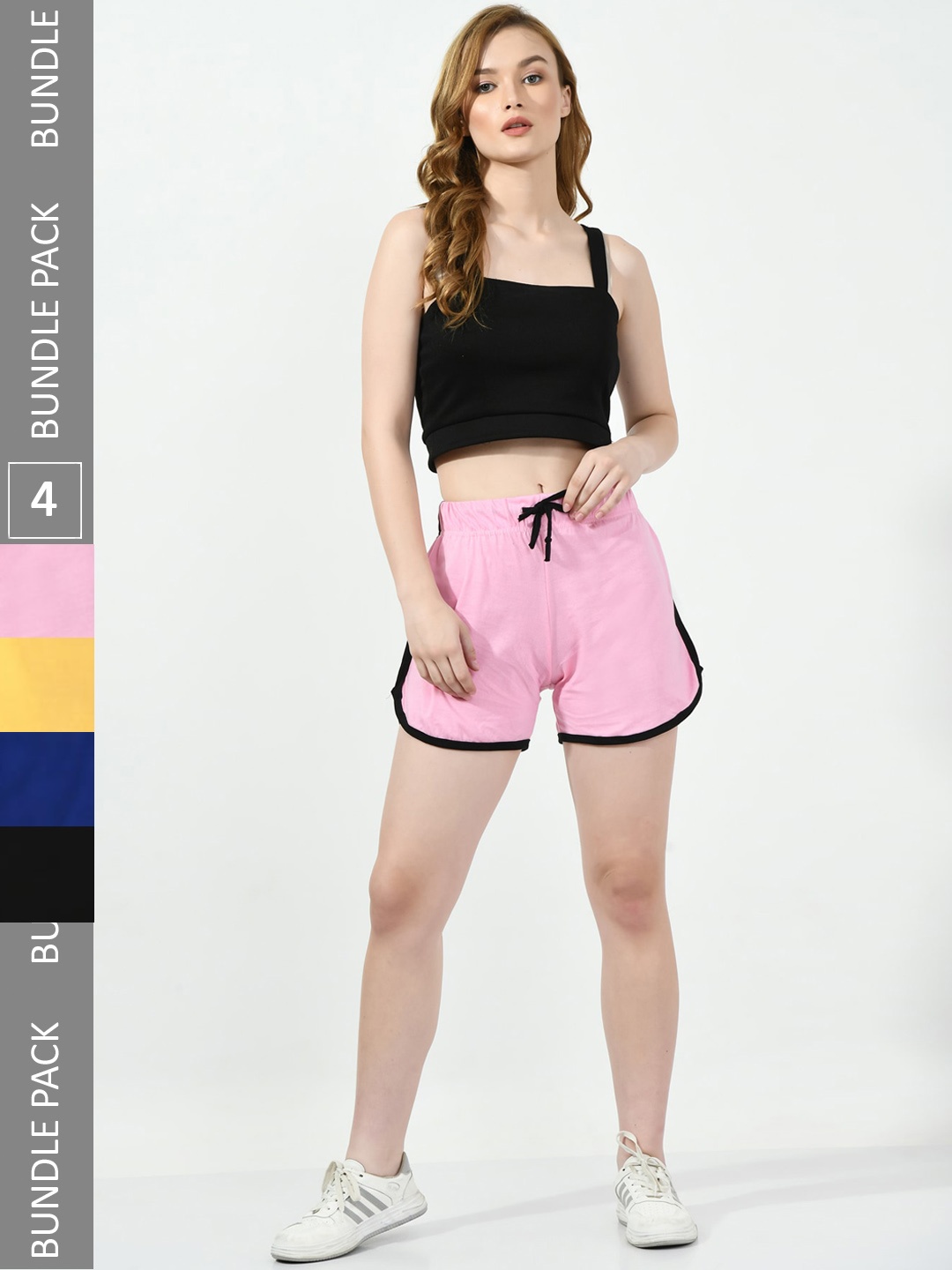 

BAESD Women Pack of 4 High-Rise Pure Cotton Shorts, Pink