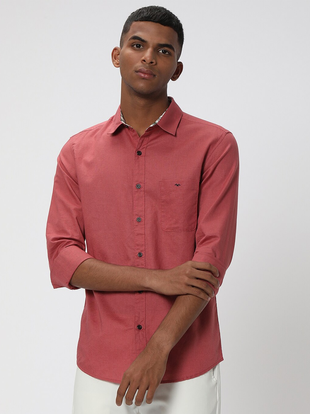 

Mufti Slim Fit Spread Collar Long Sleeve Cotton Casual Shirt, Pink