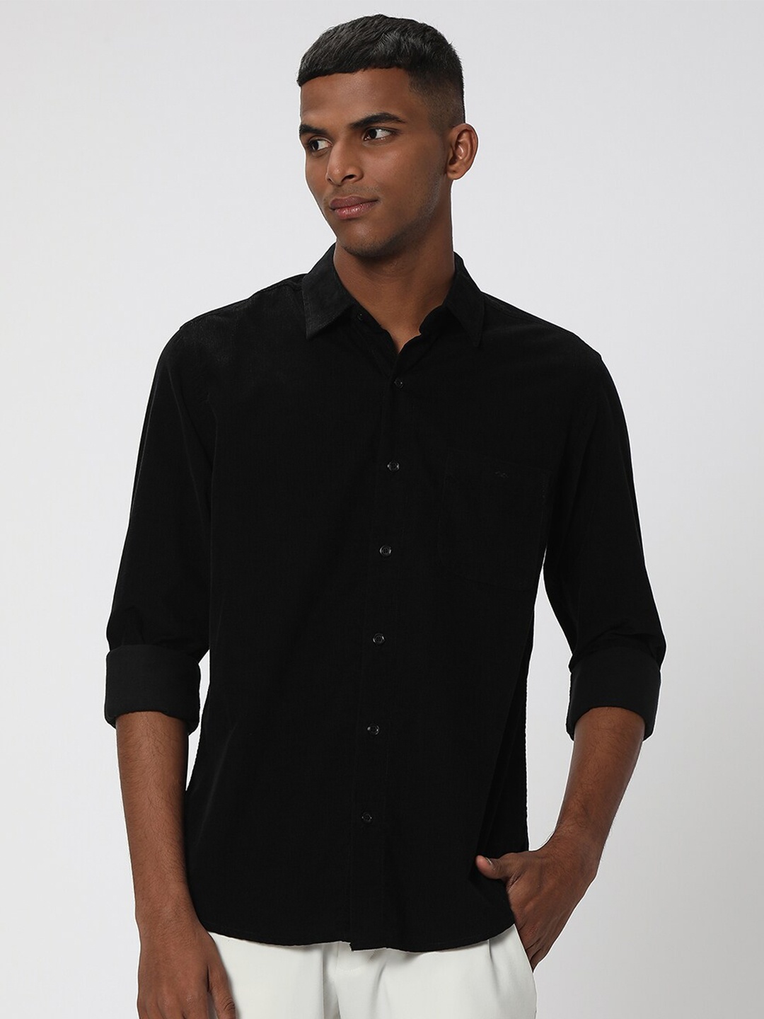 

Mufti Slim Fit Spread Collar Long Sleeve Casual Shirt, Black