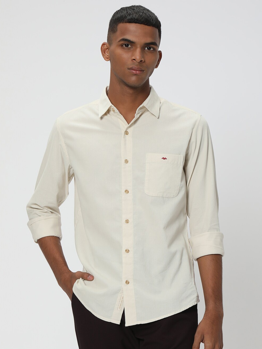 

Mufti Slim Fit Spread Collar Long Sleeve Casual Shirt, Off white