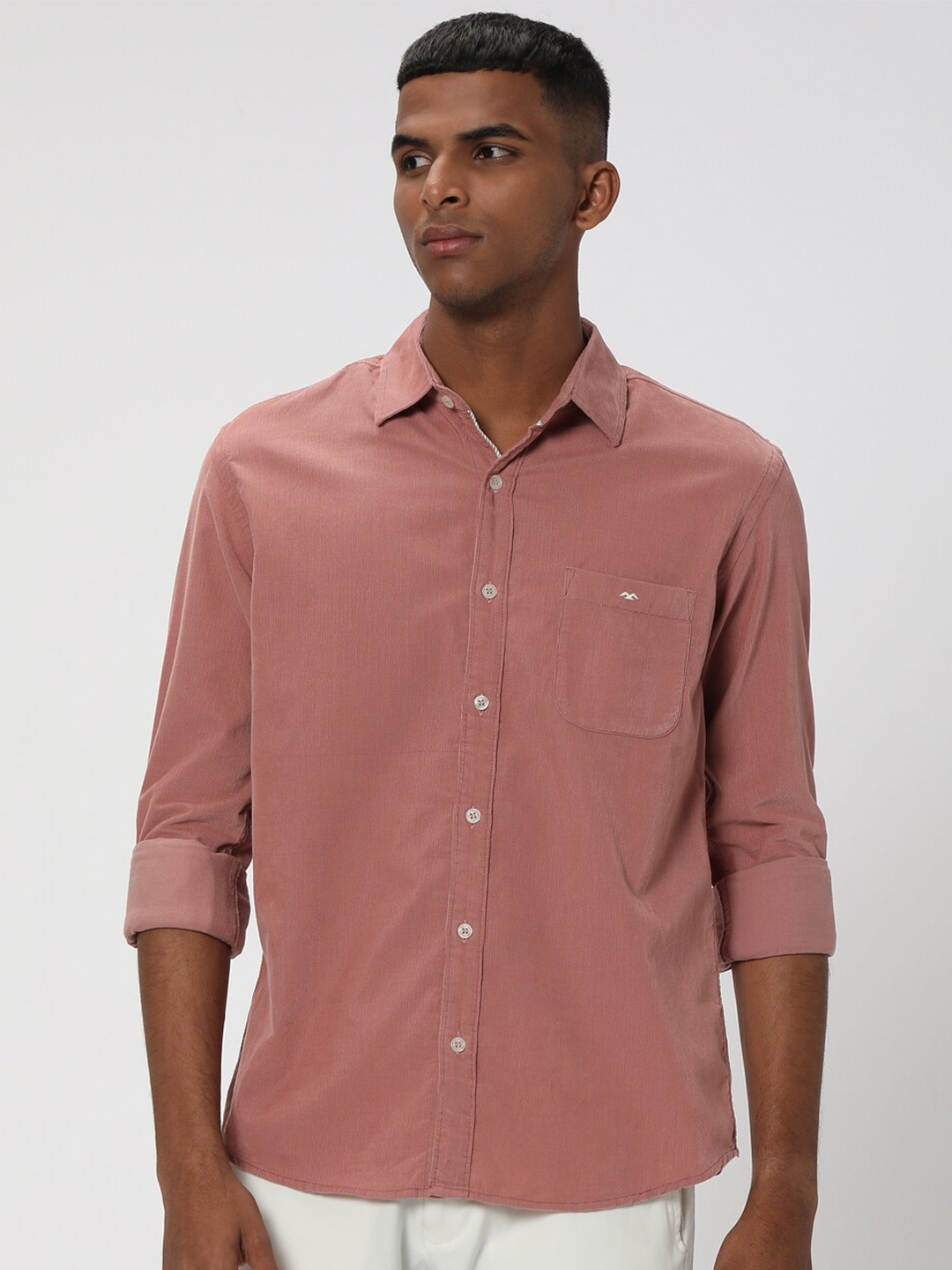 

Mufti Spread Collar Slim Fit Cotton Casual Shirt, Pink