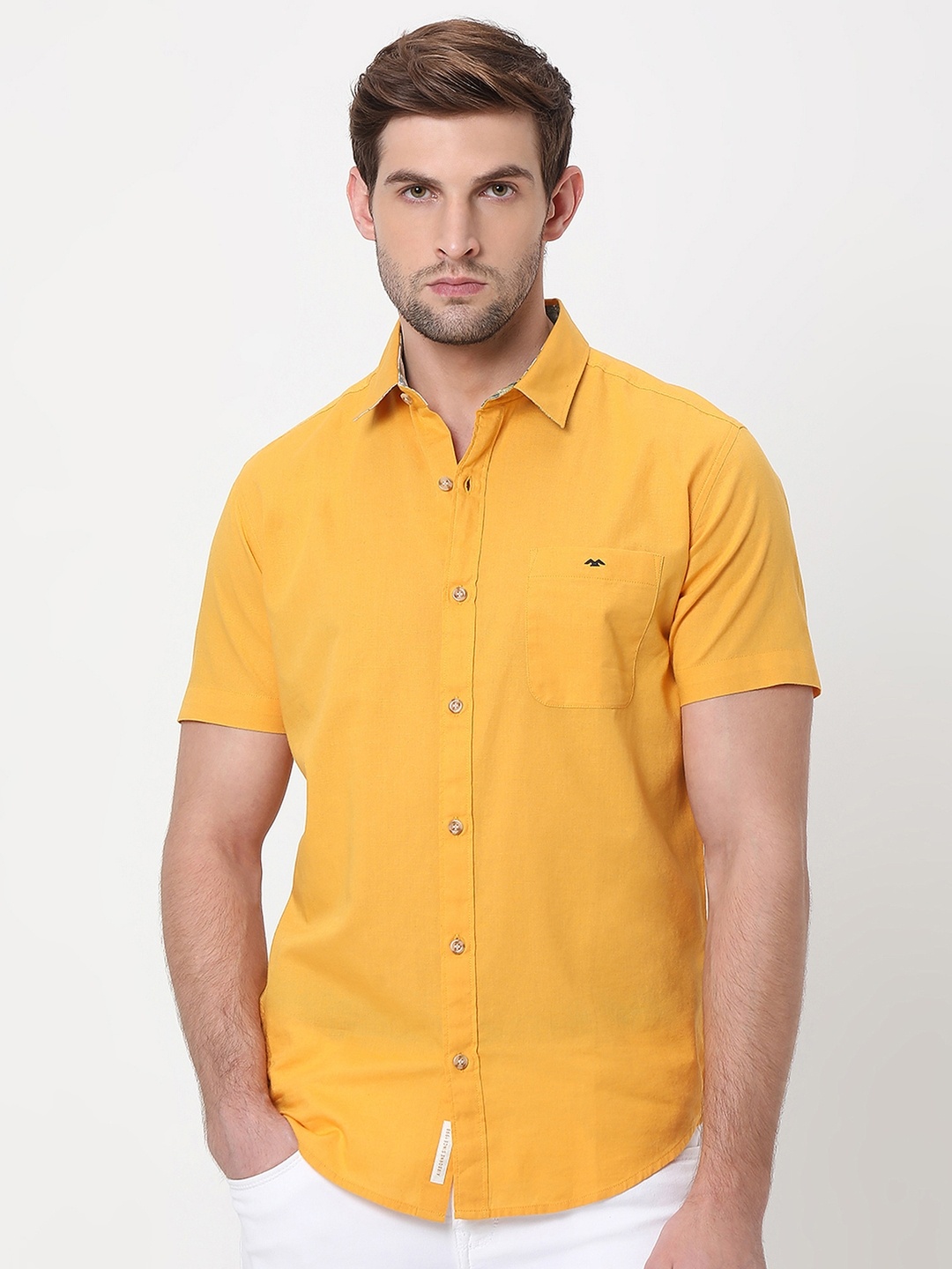 

Mufti Slim Fit Spread Collar Casual Shirt, Yellow