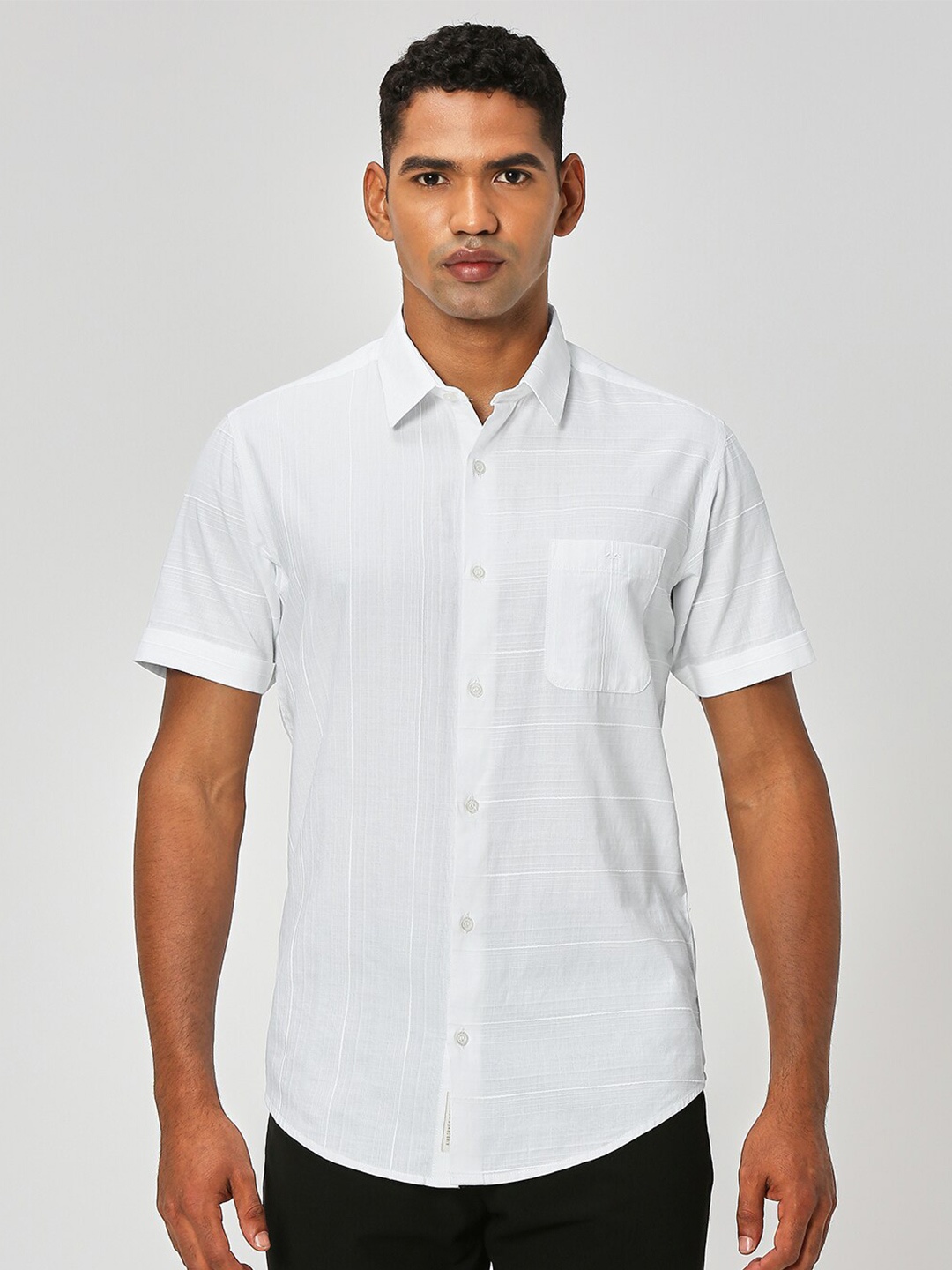 

Mufti Slim Fit Opaque Cotton Casual Shirt, White