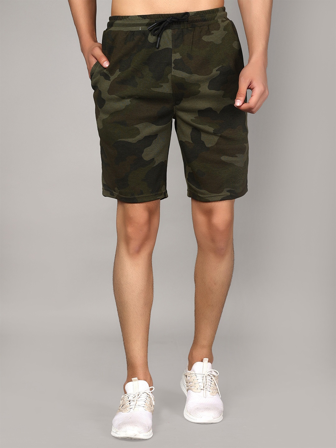 

Cot'N Soft Men Camouflage Printed Terry Cotton Shorts, Green