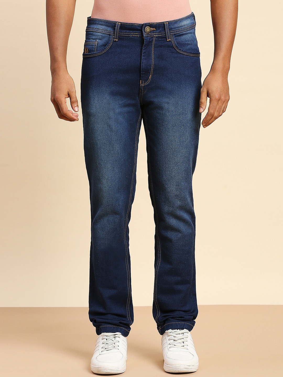 

HJ HASASI Men Dark Shade Relaxed Fit High-Rise Heavy Fade Stretchable Cotton Jeans, Blue