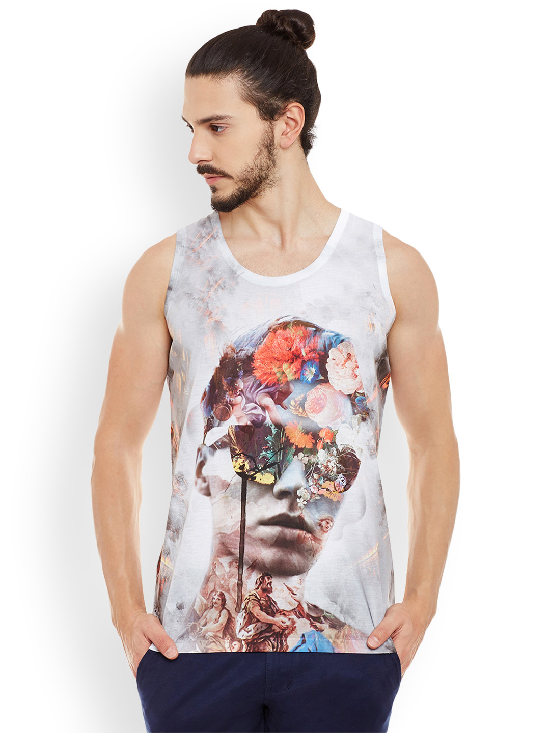 

Wear Your Mind Men White Printed Round Neck T-shirt
