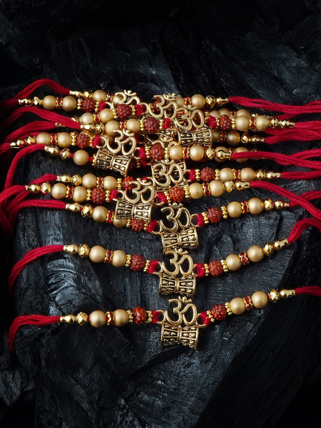 

MANSIYAORANGE Set of 12 Bhaiya Bhabhi Rakhi Gift Set, Red