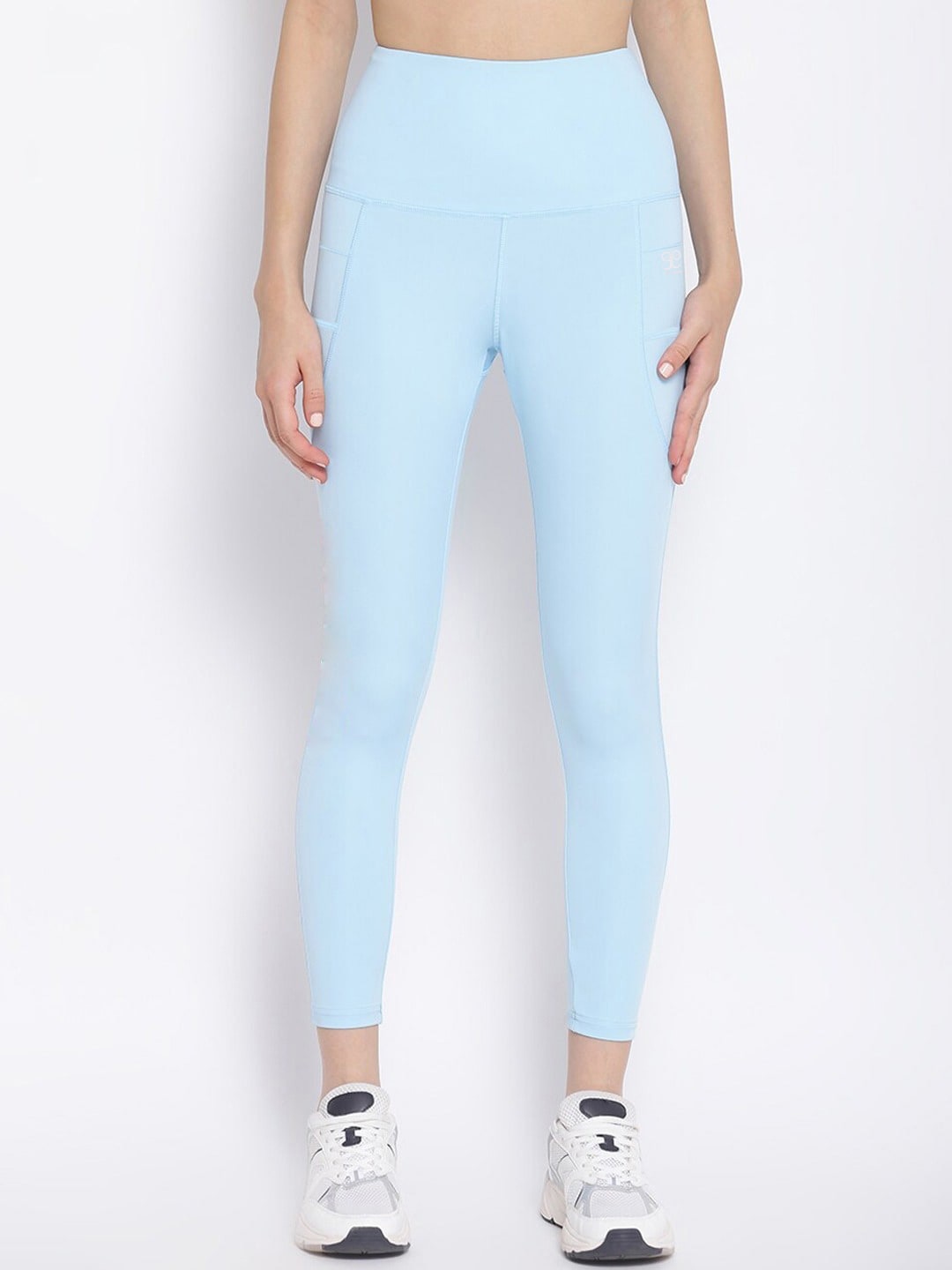 

9ty3ree Women Slim-Fit Ankle-Length Gym Tights, Turquoise blue