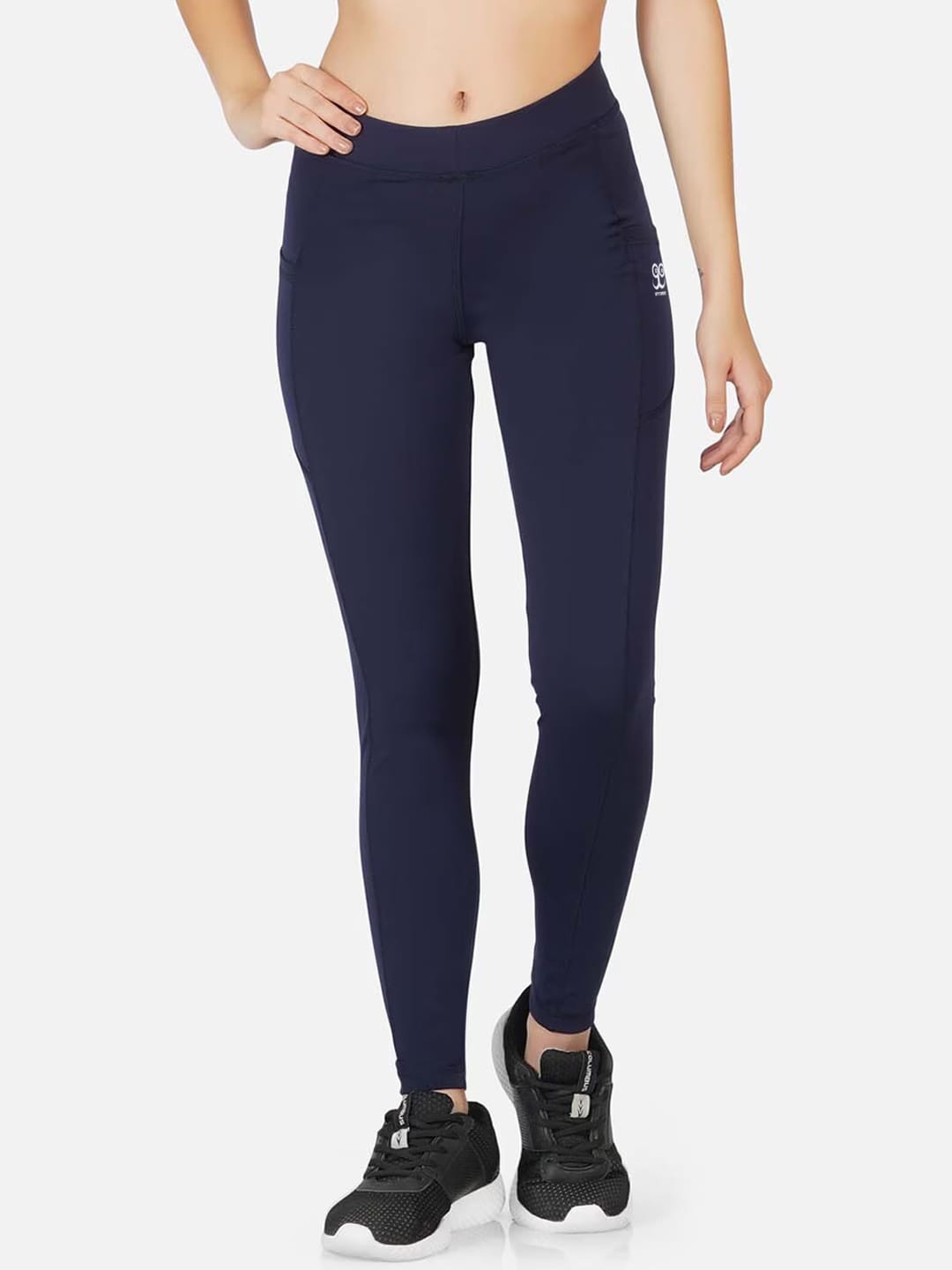 

9ty3ree Women Slim-Fit Ankle-Length Gym Tights, Navy blue
