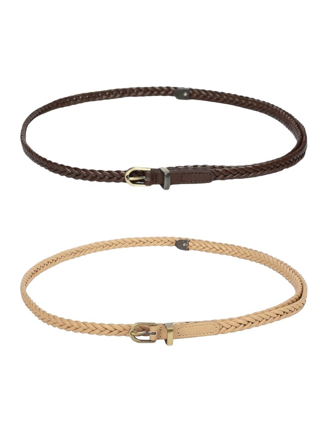 

CRUSSET Girls Set Of 2 Textured Belt, Brown