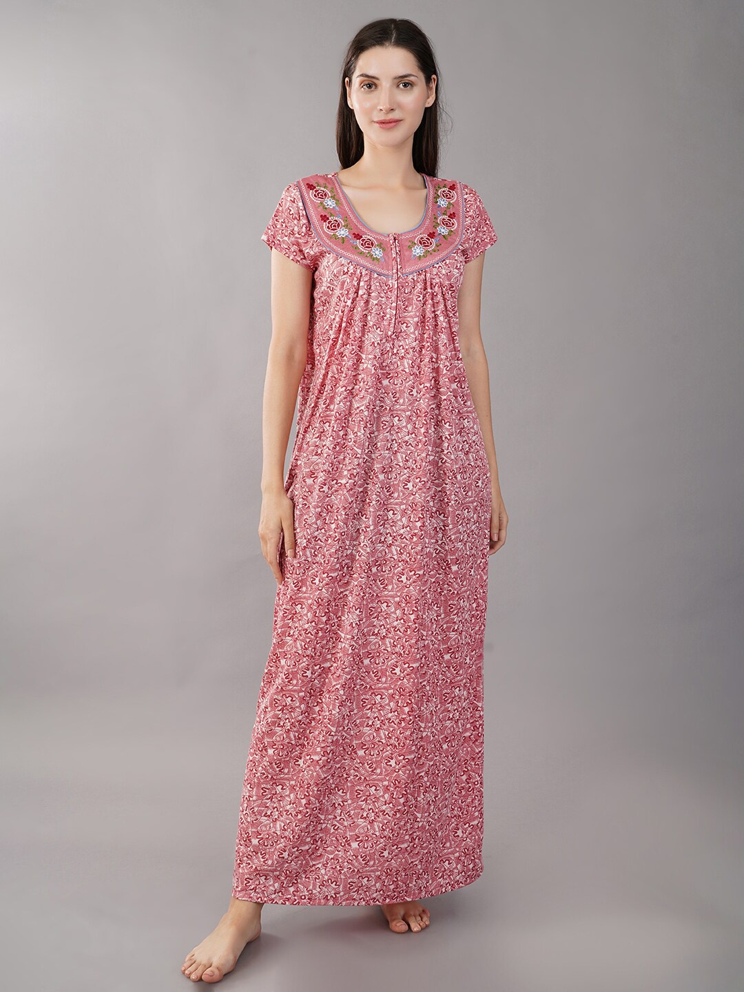 

Noty Abstract Printed Maxi Nightdress, Rose
