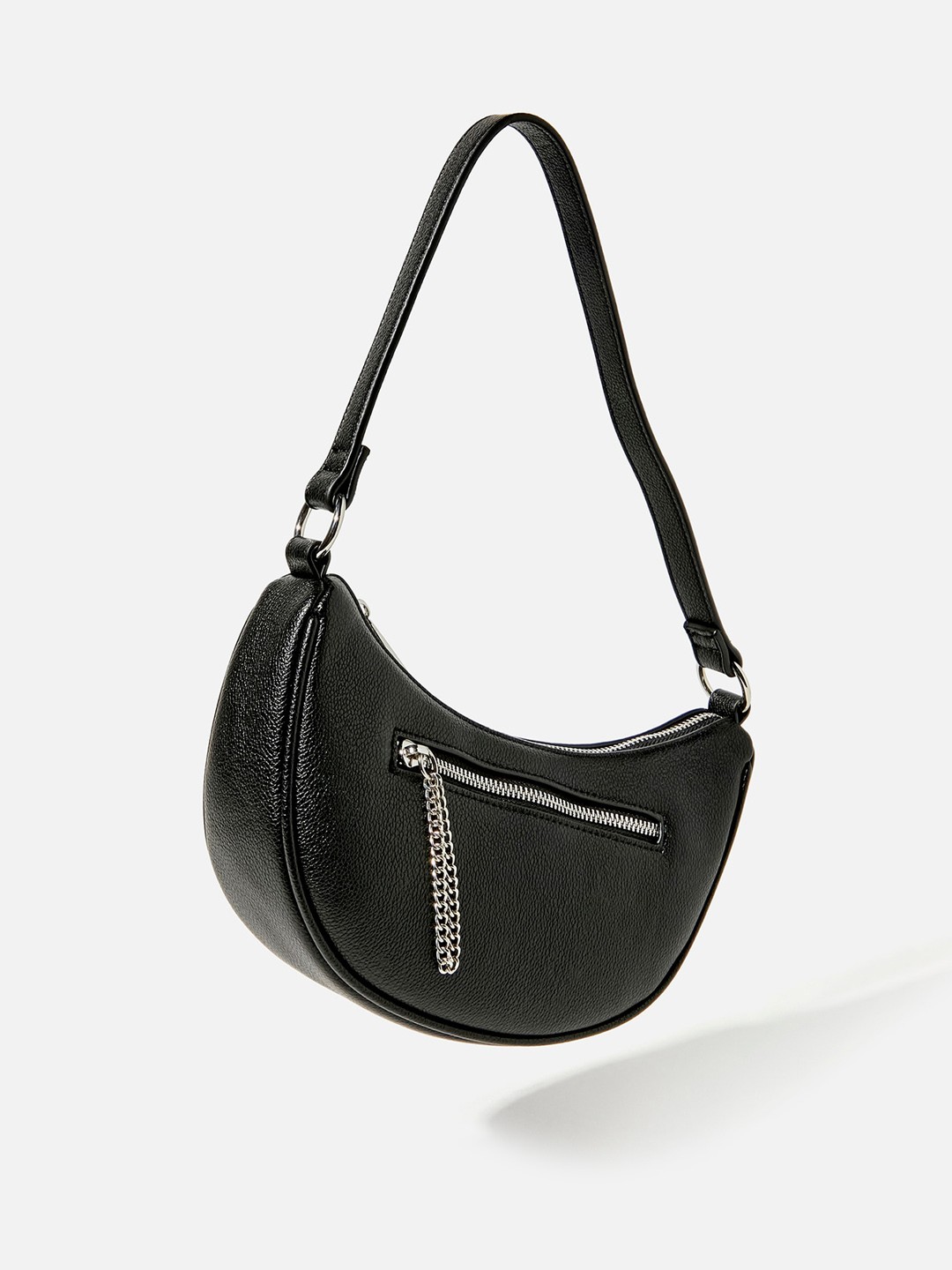 

FOREVER 21 PU Half Moon Hobo Bag, Black