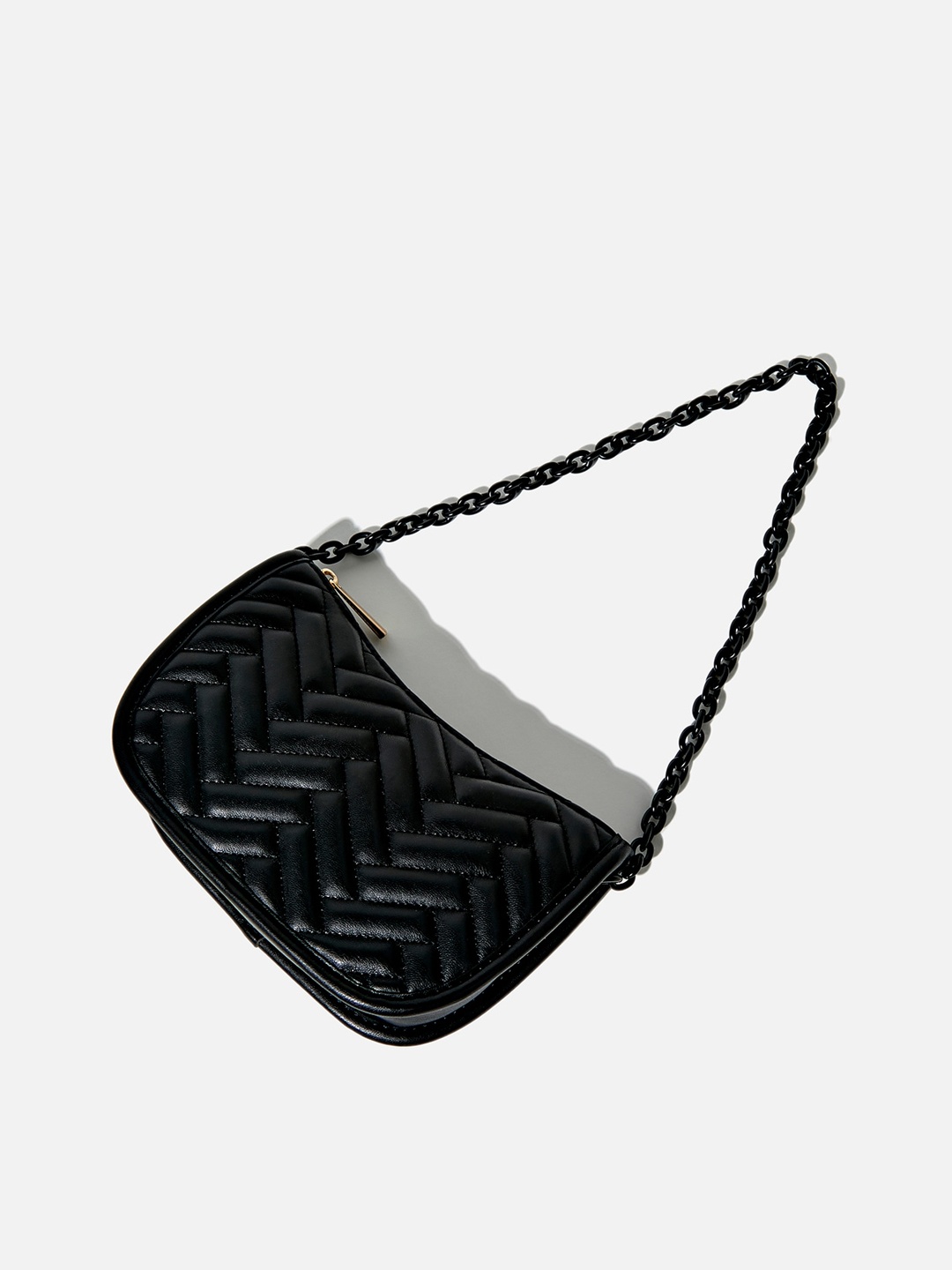 

FOREVER 21 Textured Structured Shoulder Bag, Black