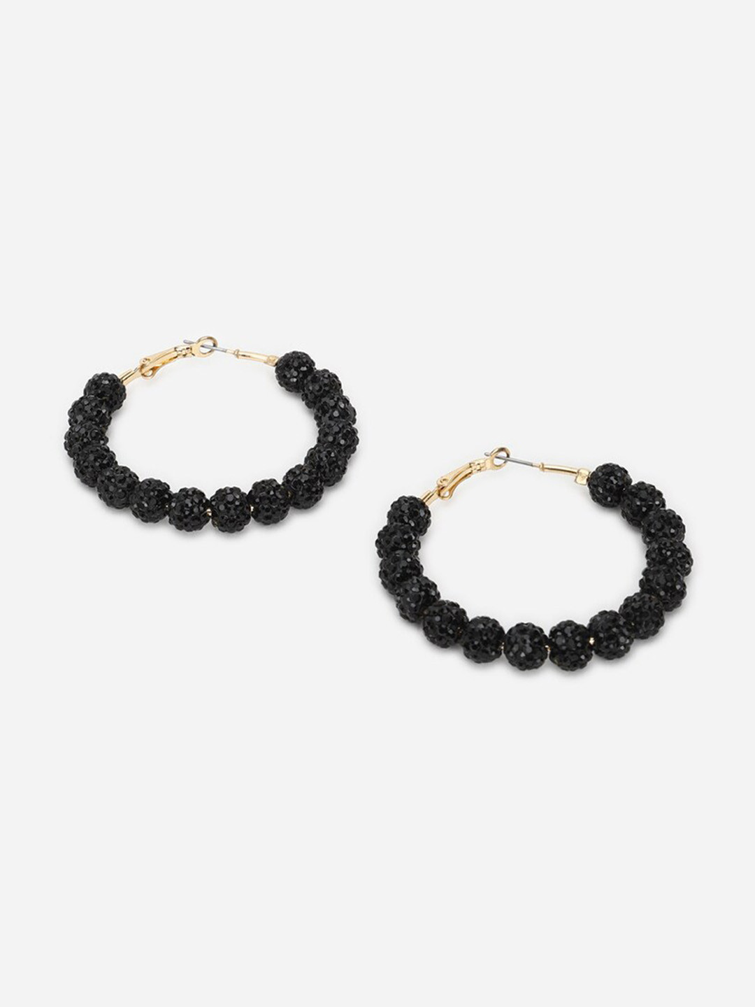 

FOREVER 21 Gold Plated Beaded Hoop Earrings