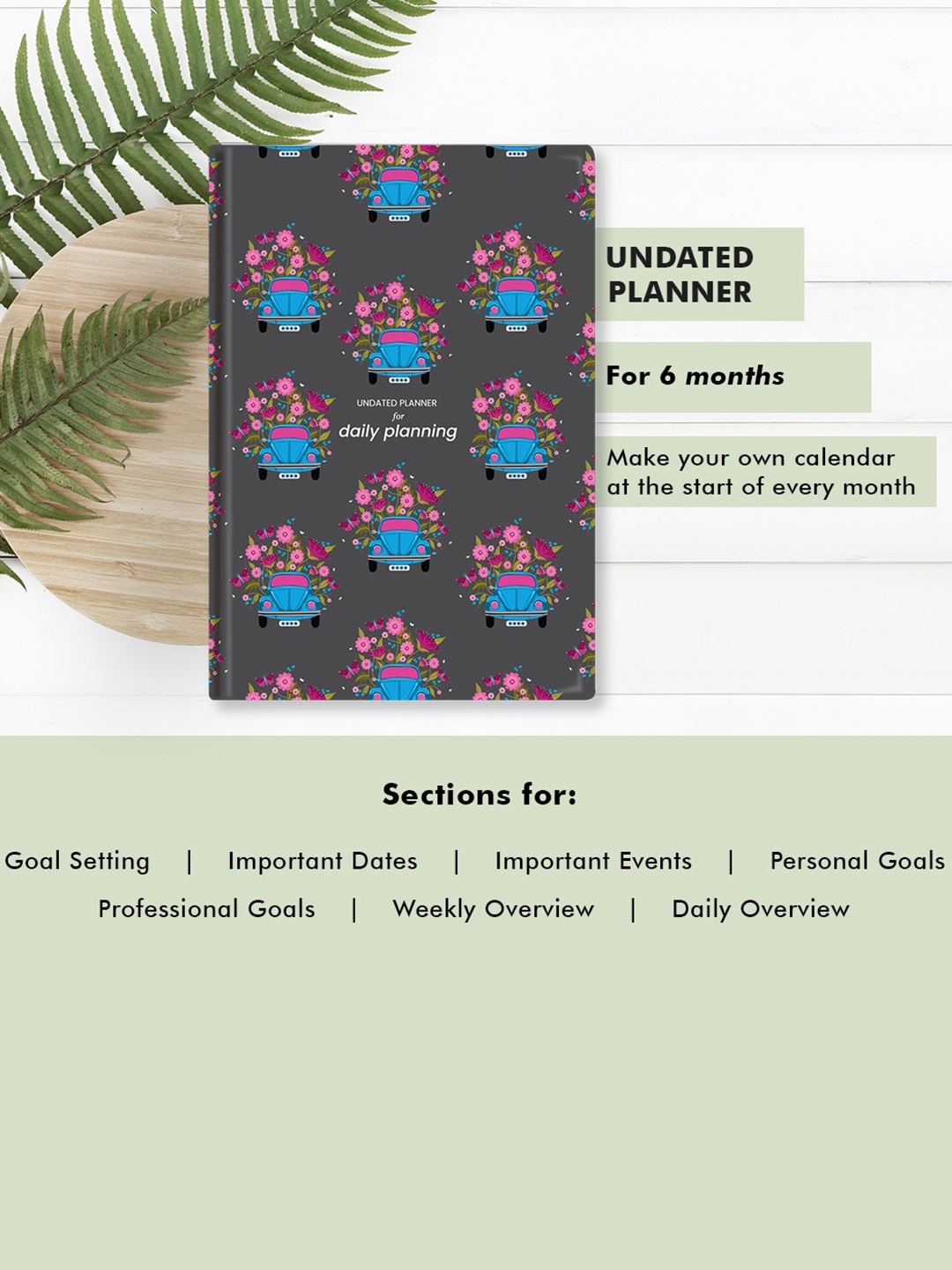 

Happening Hippo Unisex A5 Size Undated Planner & Review, Grey