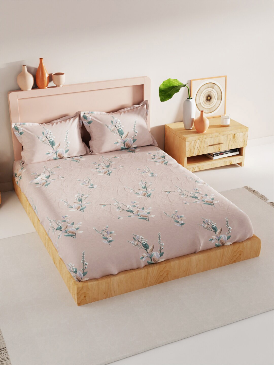 

BIANCA Geo Tokyo Brown & White Printed 200 TC King Bedsheet with 2 Pillow Covers