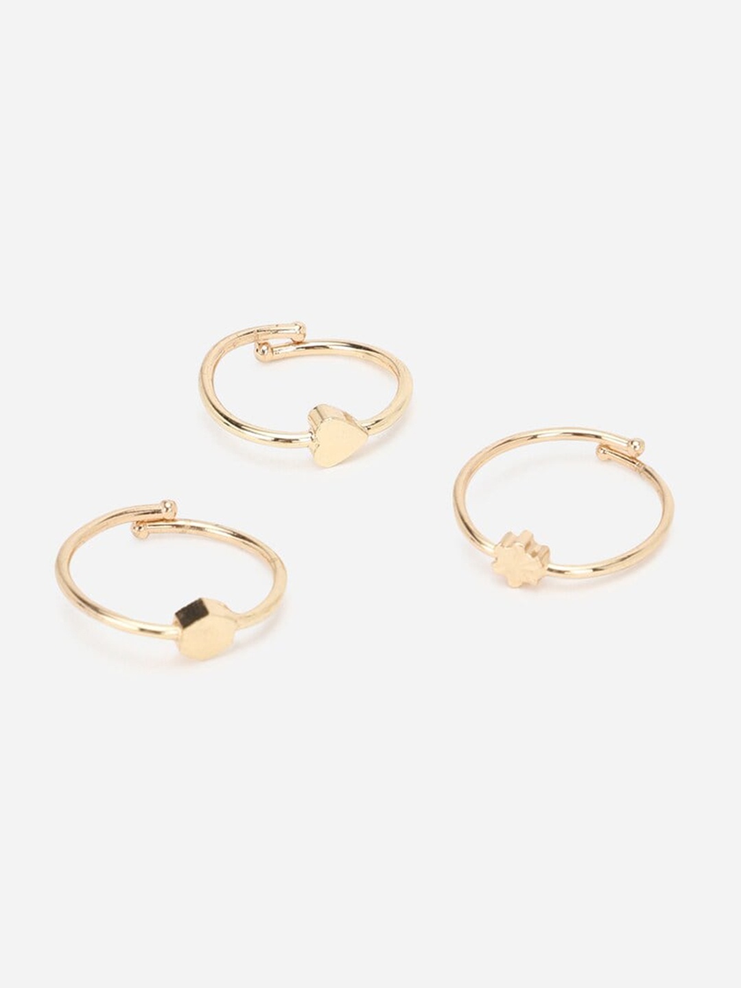 

FOREVER 21 Set Of 3 Gold Plated Adjustable Finger Ring