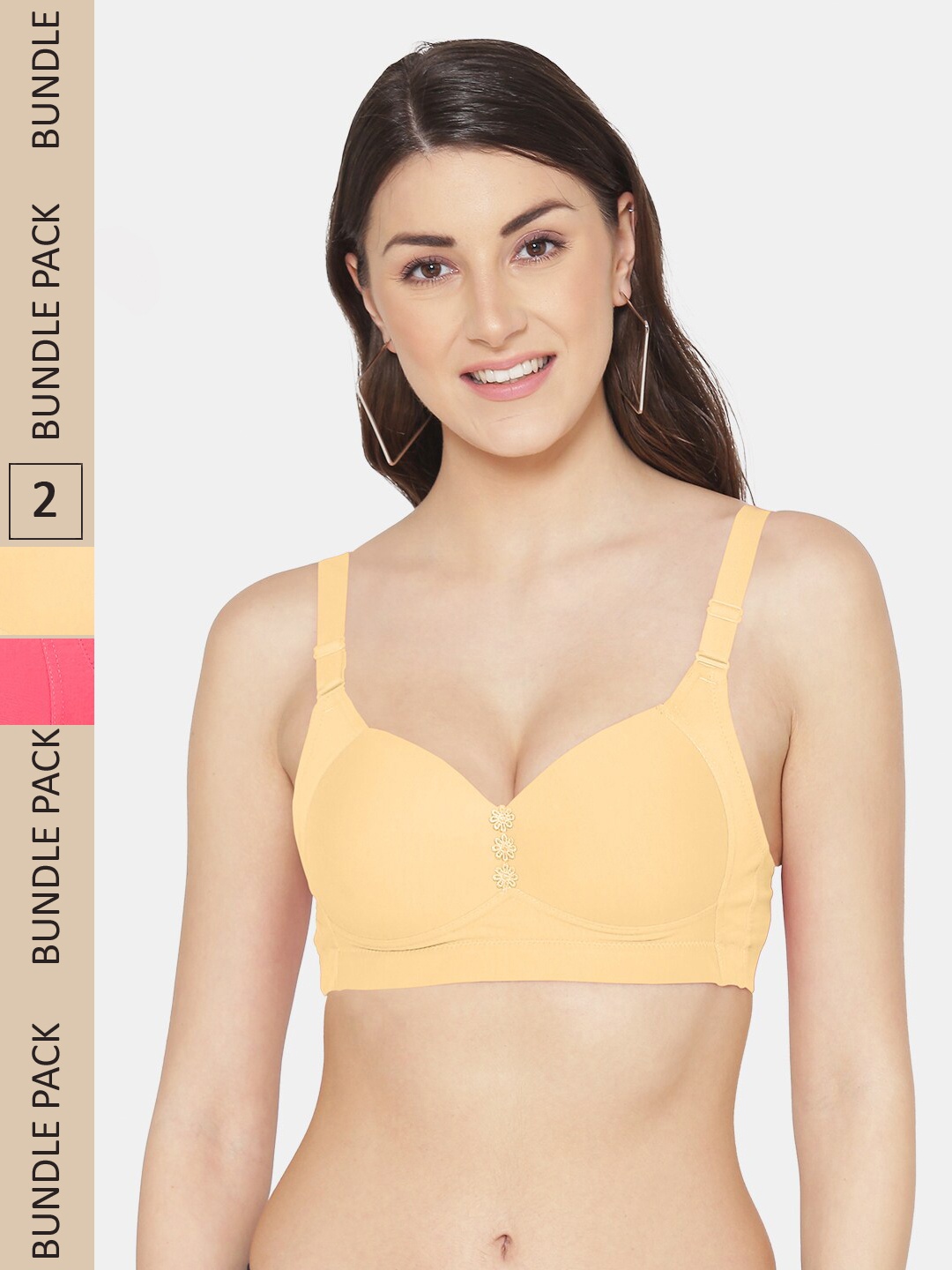 

Tweens Beige & Pink Bra Full Coverage Lightly Padded
