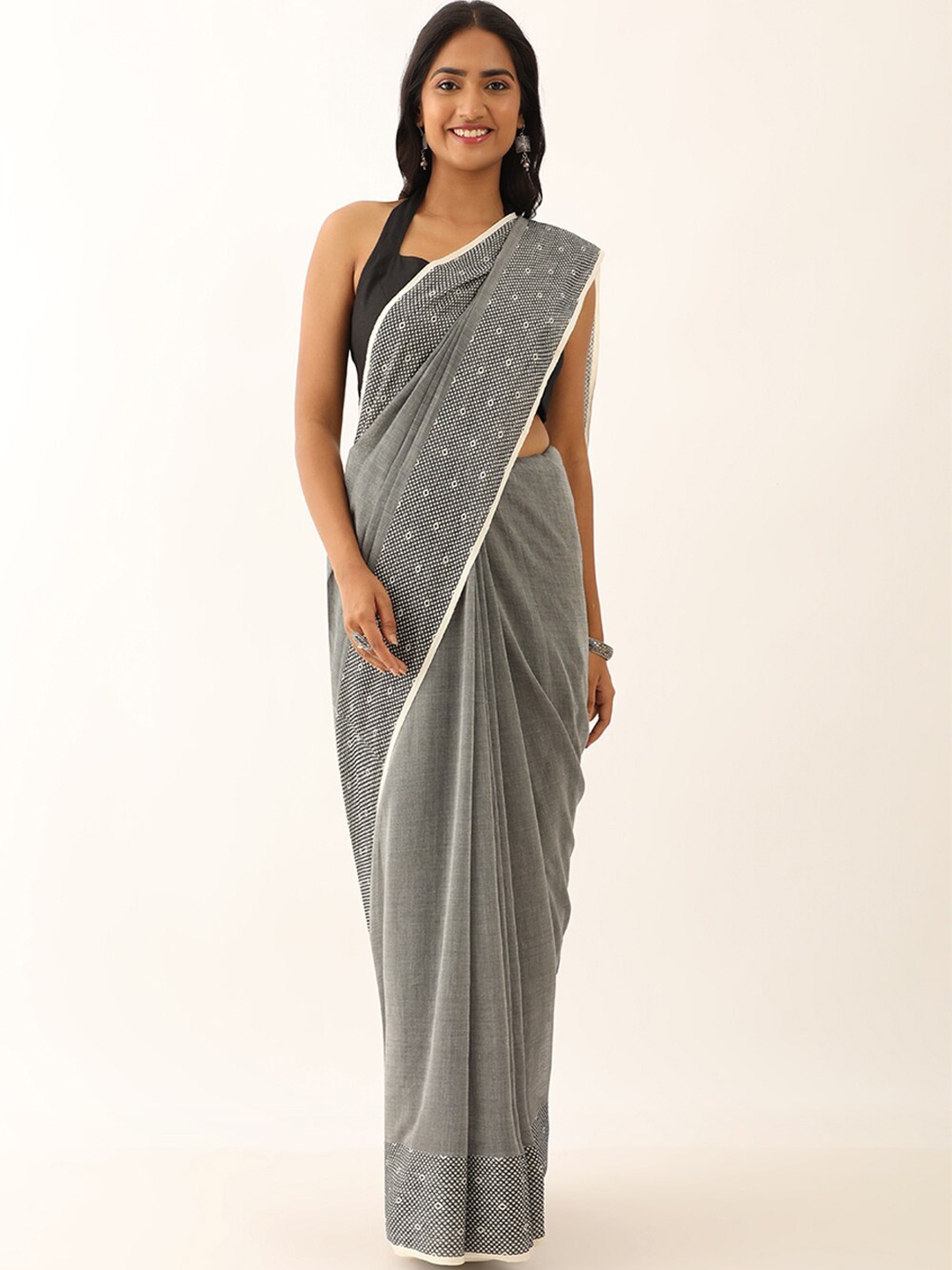 

Taneira Pure Cotton Saree, Grey