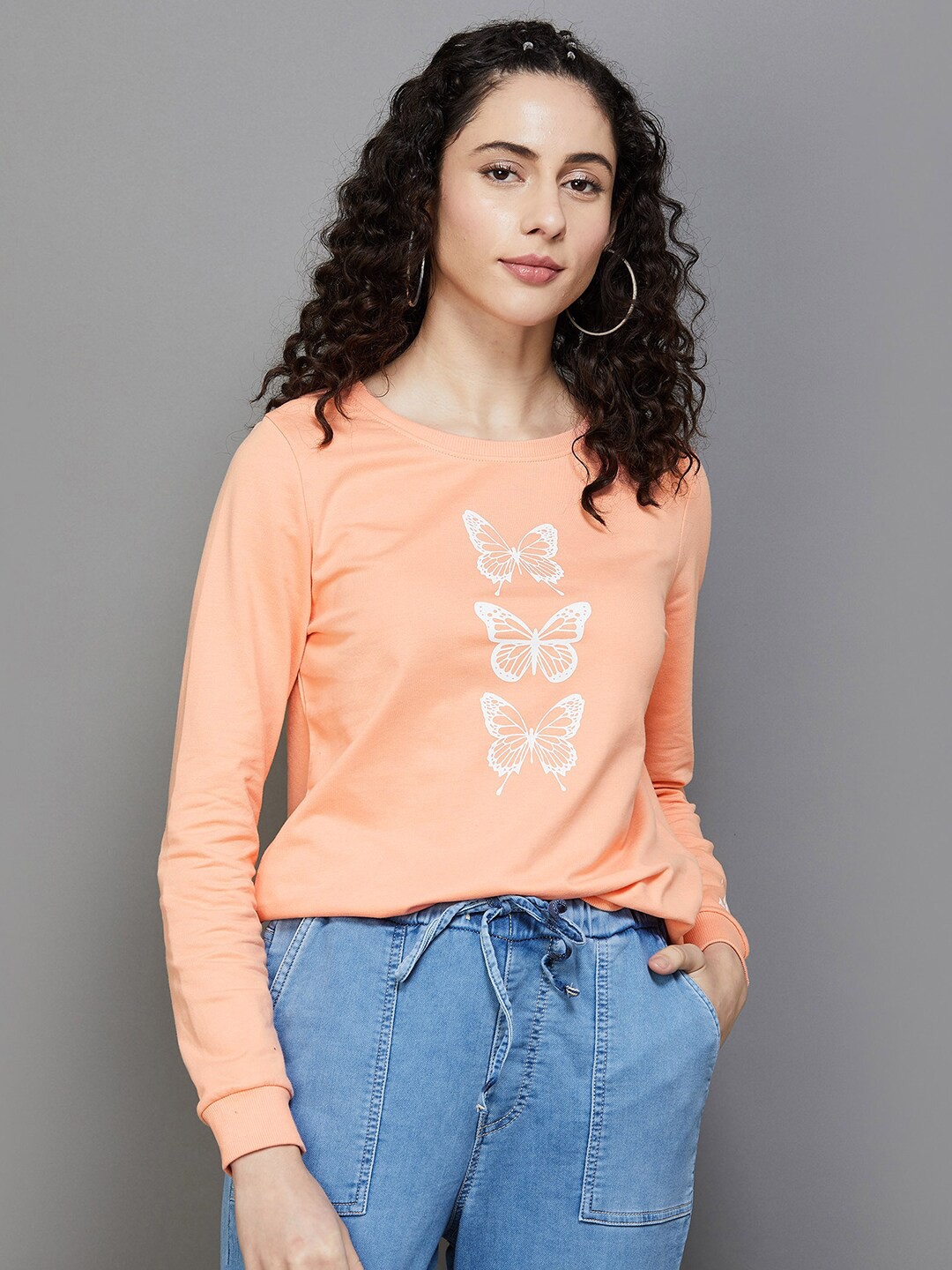 

Fame Forever by Lifestyle Graphic Printed Pure Cotton Pullover Sweatshirt, Coral