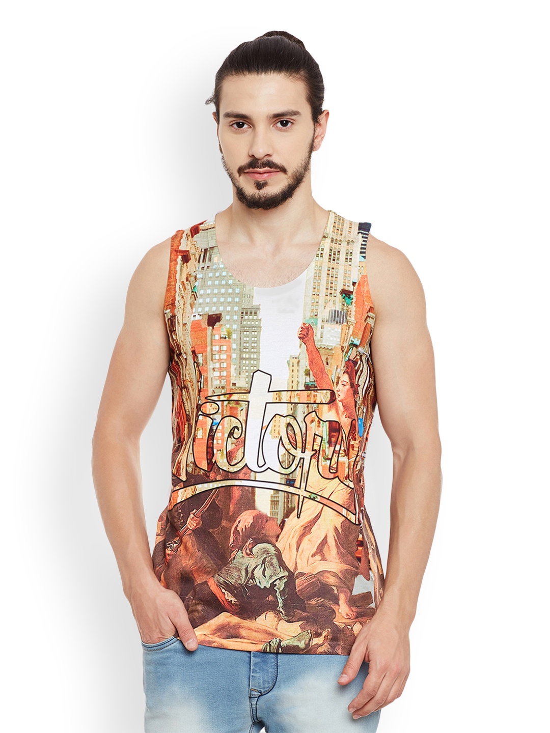 

Wear Your Mind Men Multicoloured Printed Round Neck T-shirt, Multi