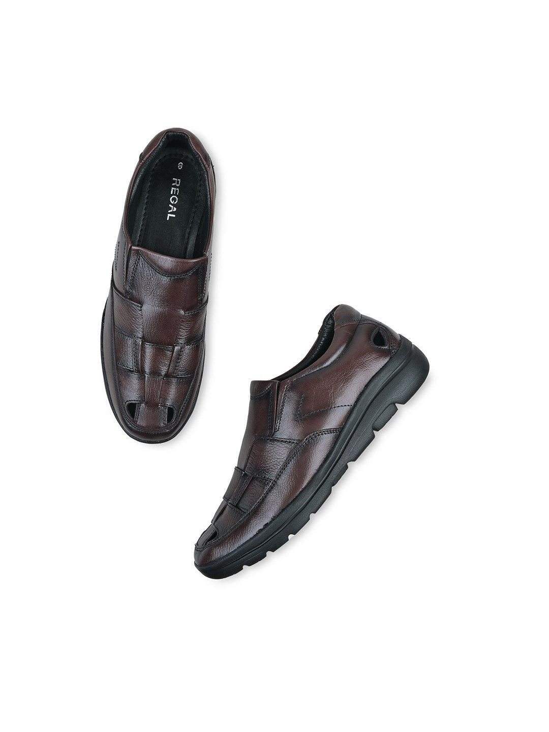 

Regal Men Leather Shoe-Style Sandals, Maroon