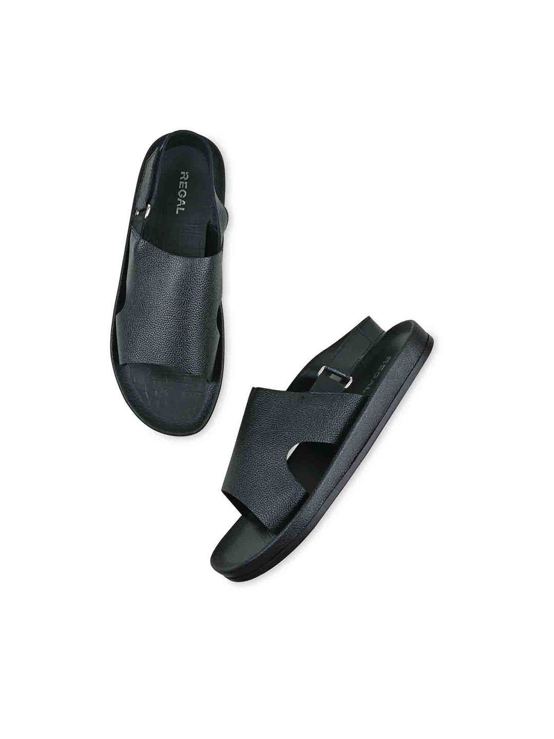 

Regal Men Textured Leather Comfort Sandals, Black