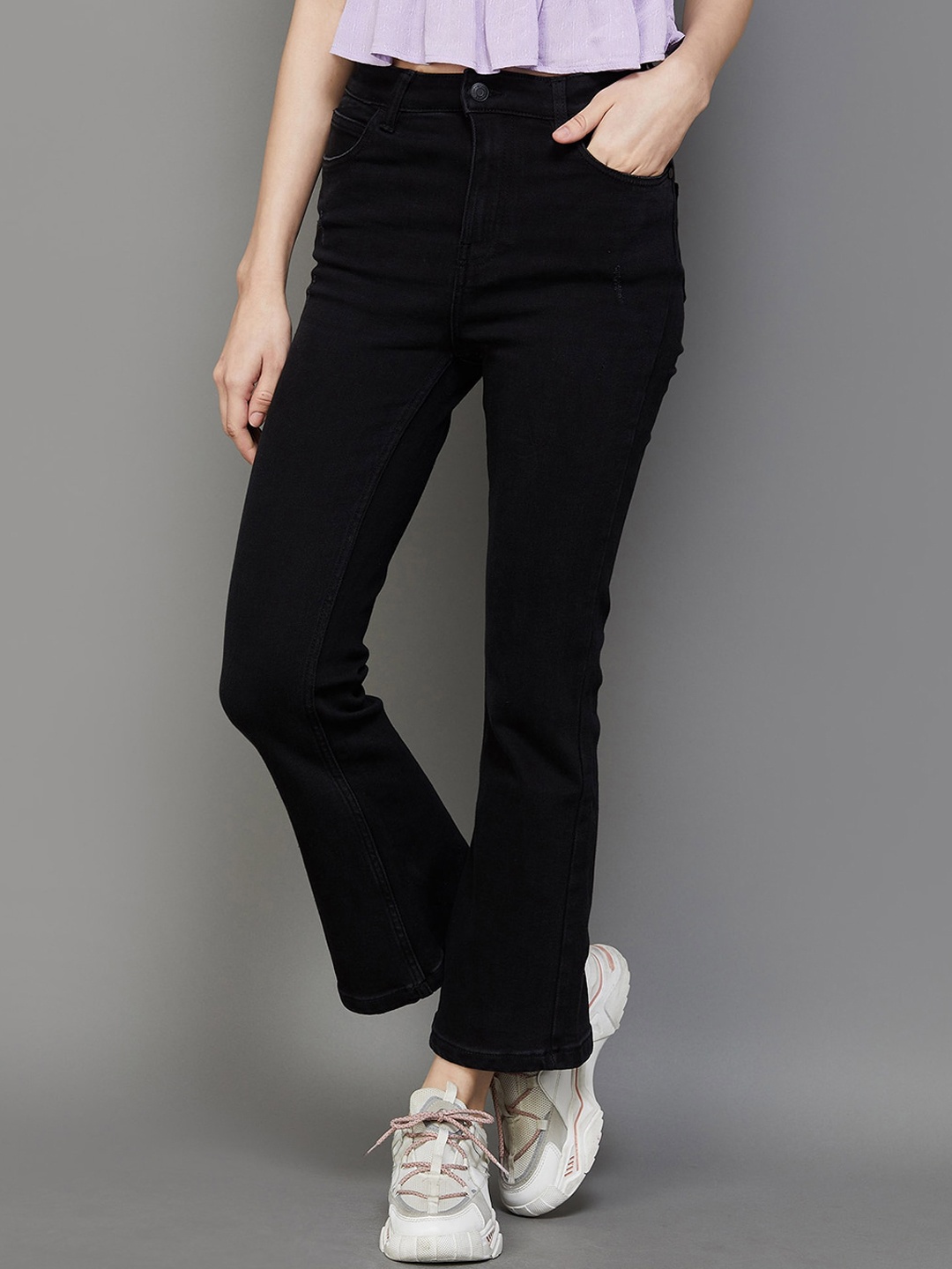 

Ginger by Lifestyle Women Cat Scratches Bootcut Jeans, Black