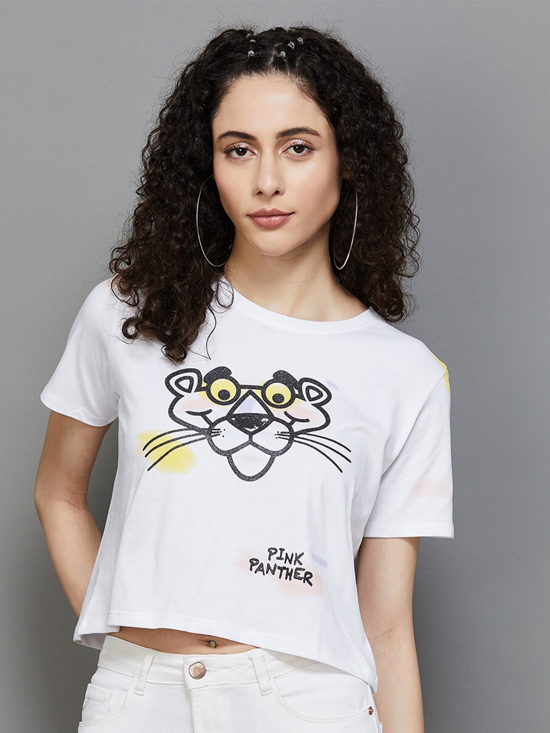 

Ginger by Lifestyle Women Pink Panther Top, White