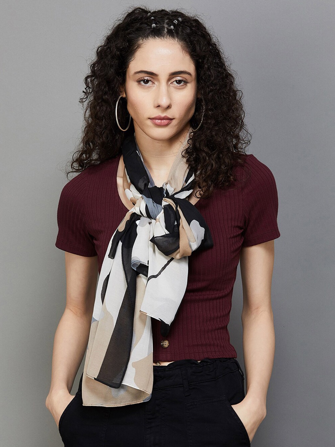 

Ginger by Lifestyle Abstract Printed Stole, White