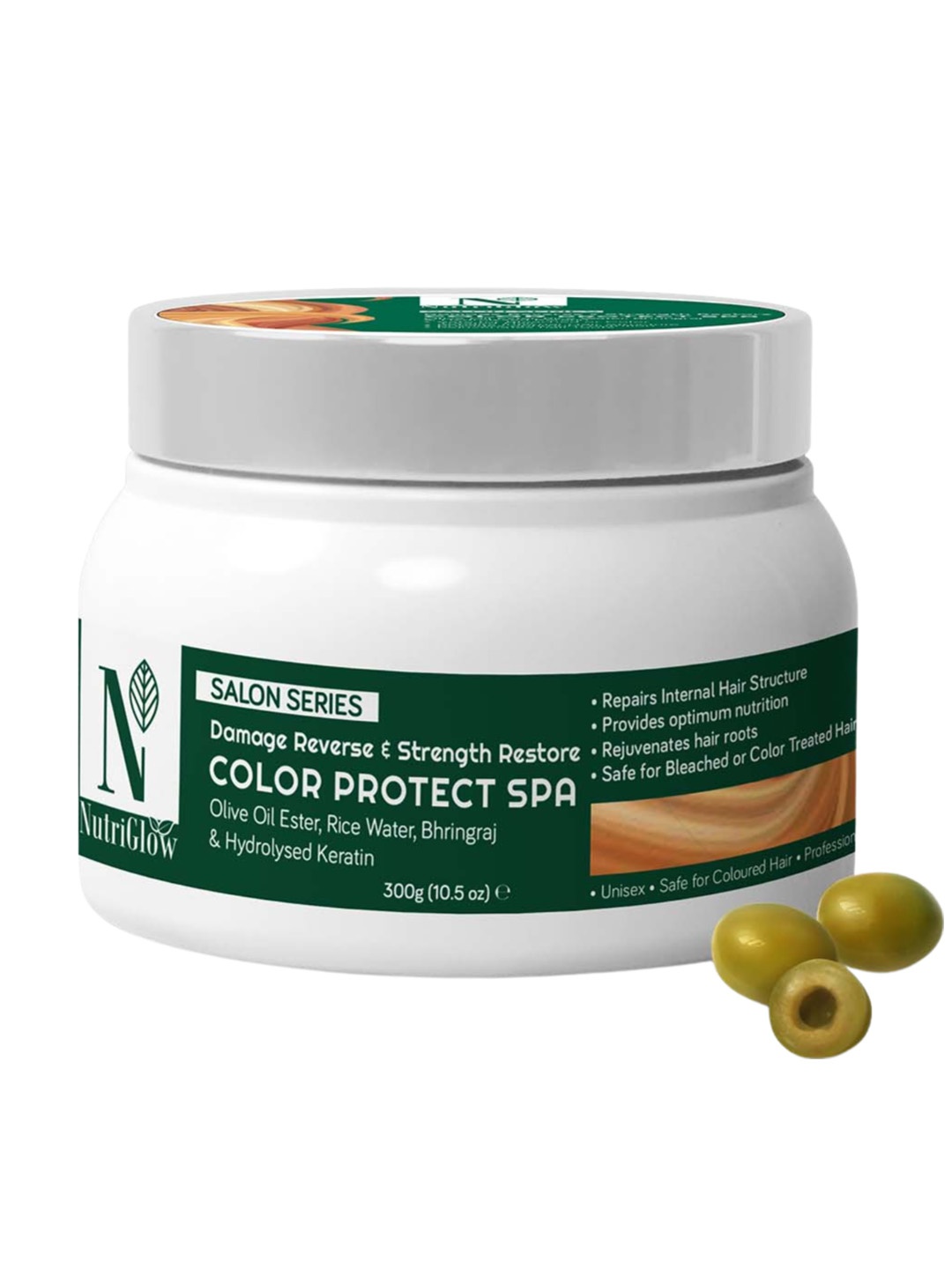 

Nutri Glow Color Protect Spa for Color Damage Reverse & Strength Restore - 300gm, Na