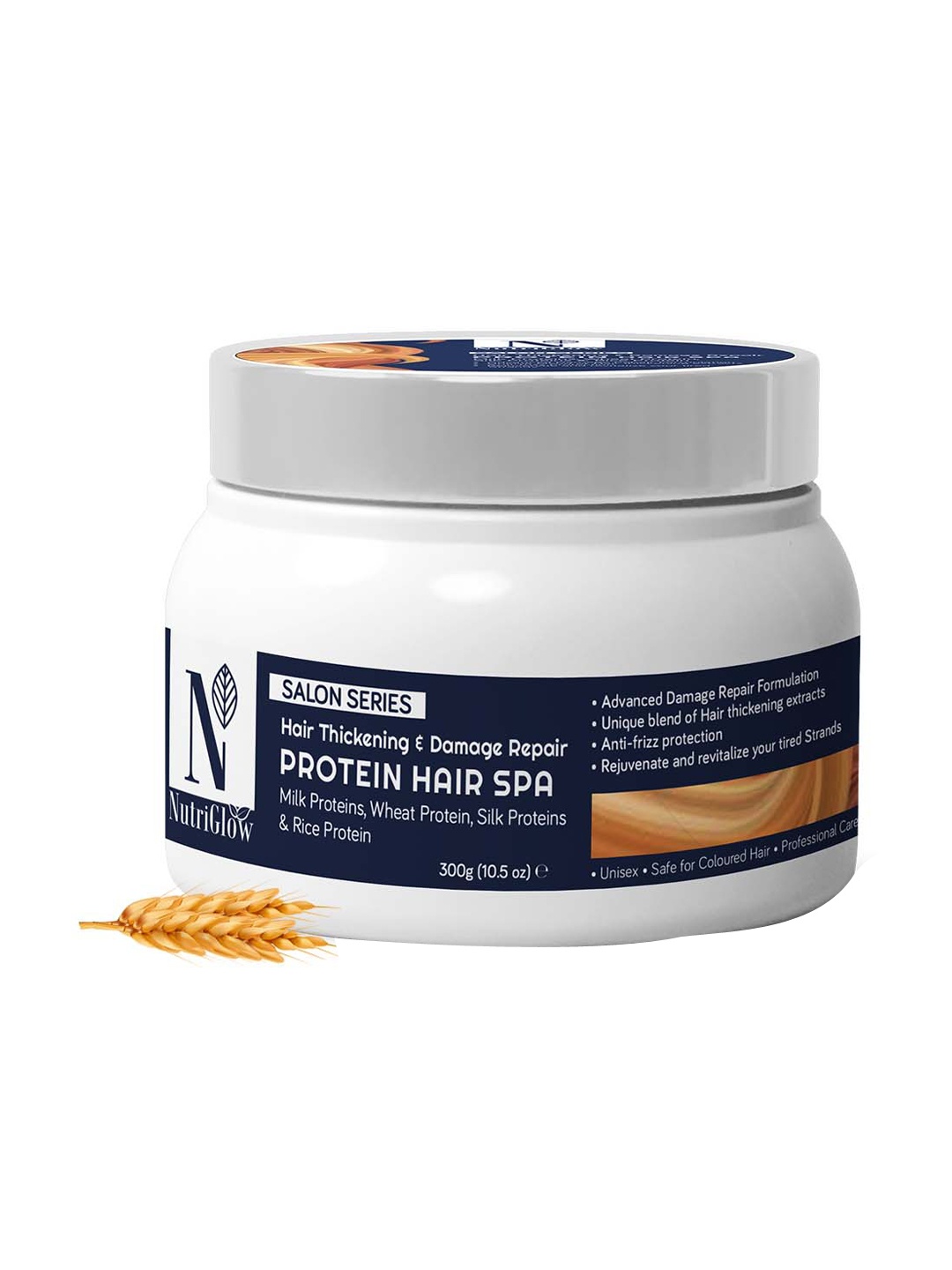 

NutriGlow Protein Hair Spa With Rice Proteins for Hair Thickening & Damage Repair - 300gm, Na