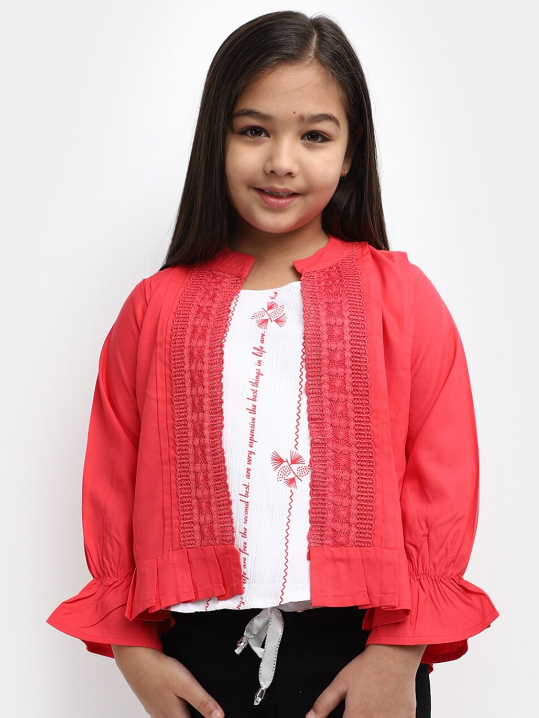 

V-Mart Red & magnolia Top