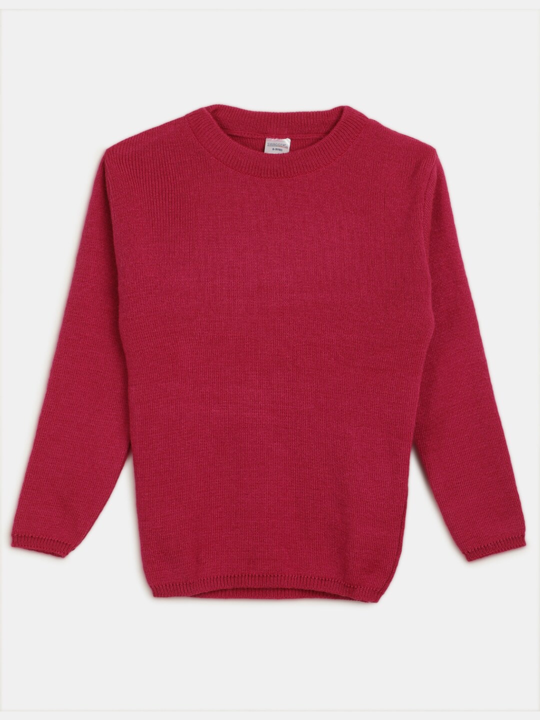 

V-Mart Girls Round Neck Cotton Pullover, Fuchsia