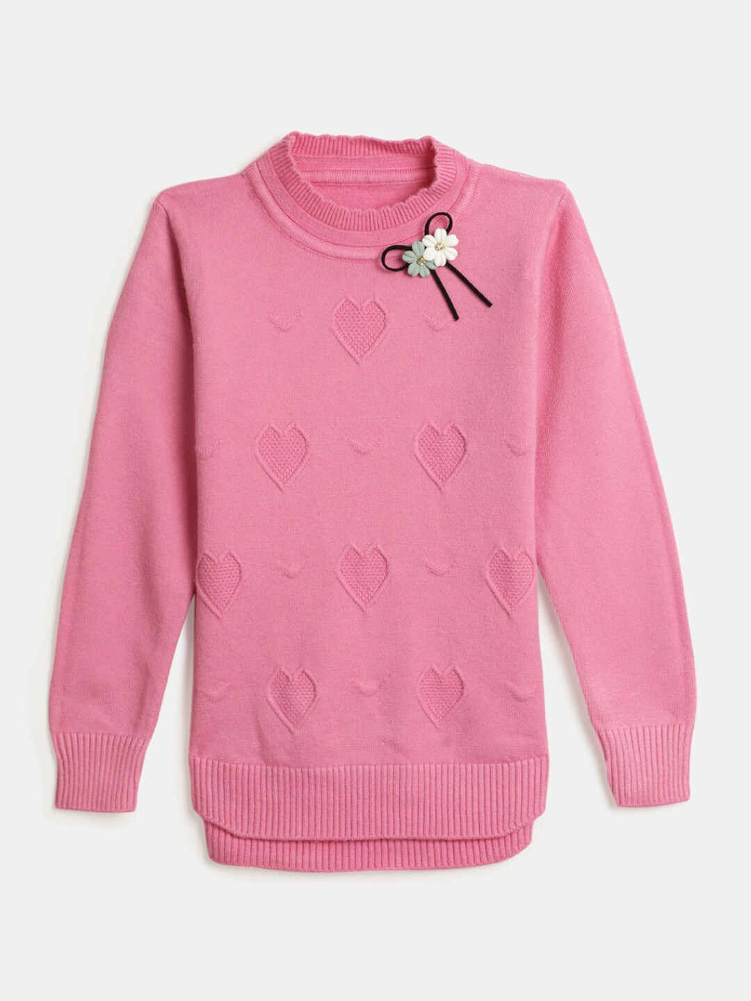 

V-Mart Girls Round Neck Cotton Pullover, Pink