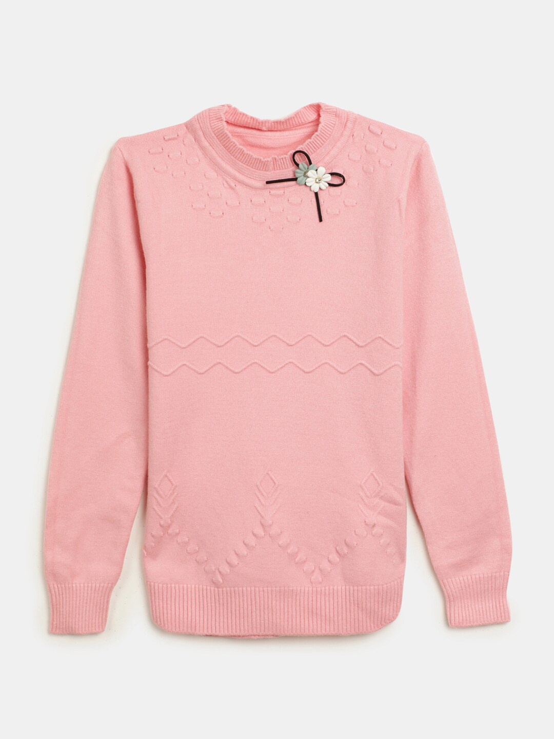 

V-Mart Girls Round Neck Cotton Pullover, Pink