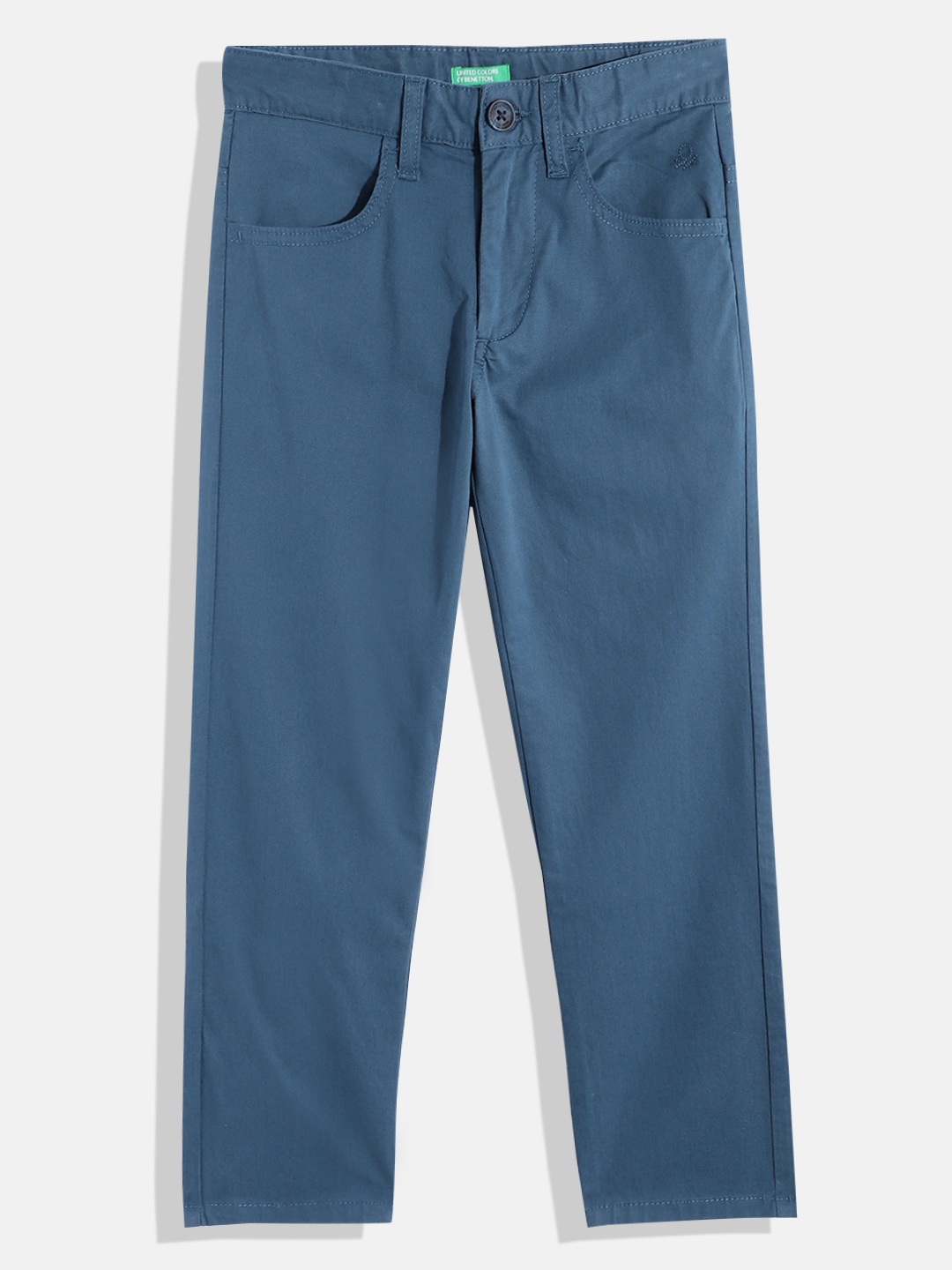 

United Colors of Benetton Boys Mid-Rise Regular Fit Trousers, Blue
