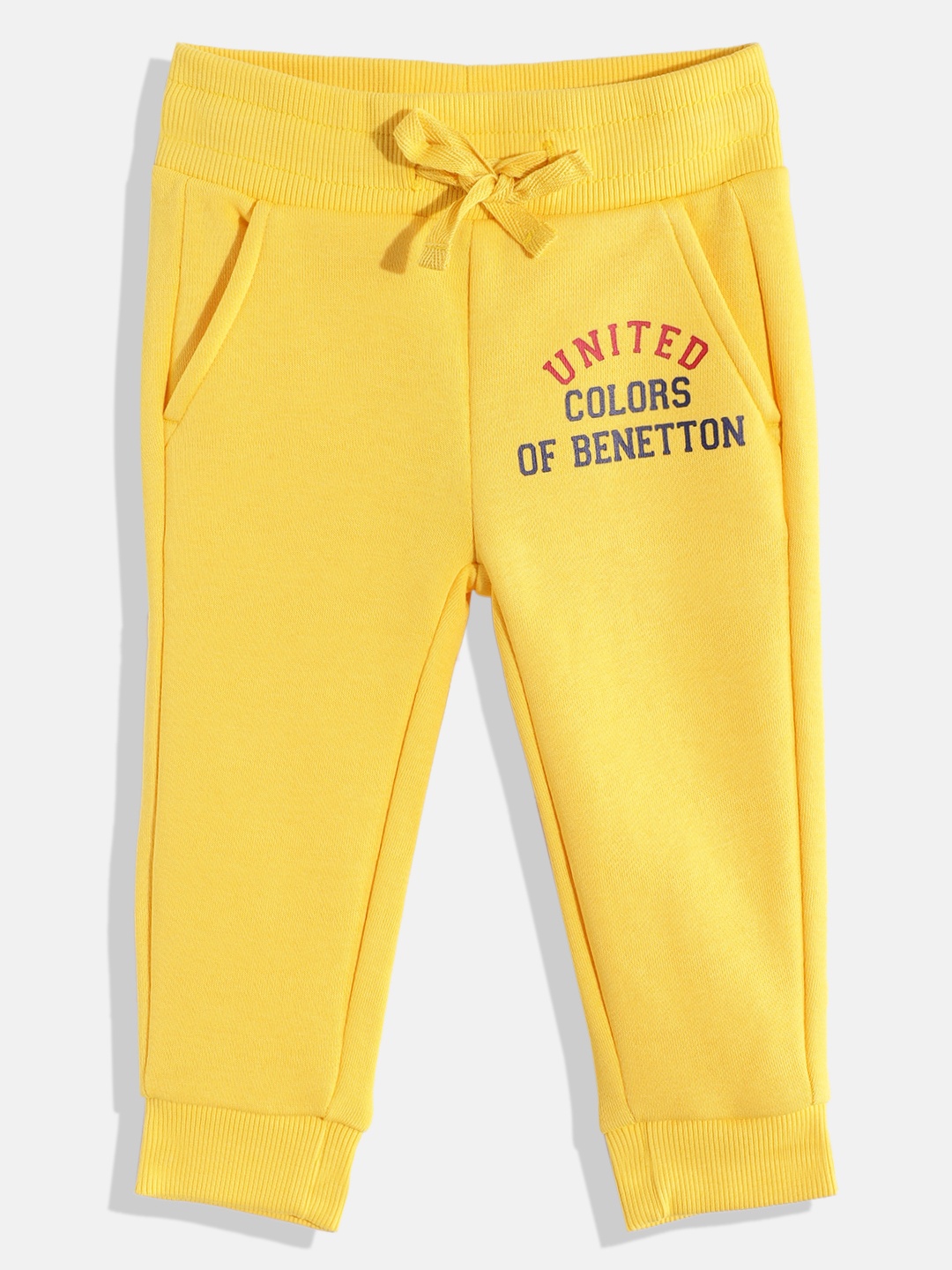 

United Colors of Benetton Brand Logo Print Detail Regular Fit Joggers, Yellow
