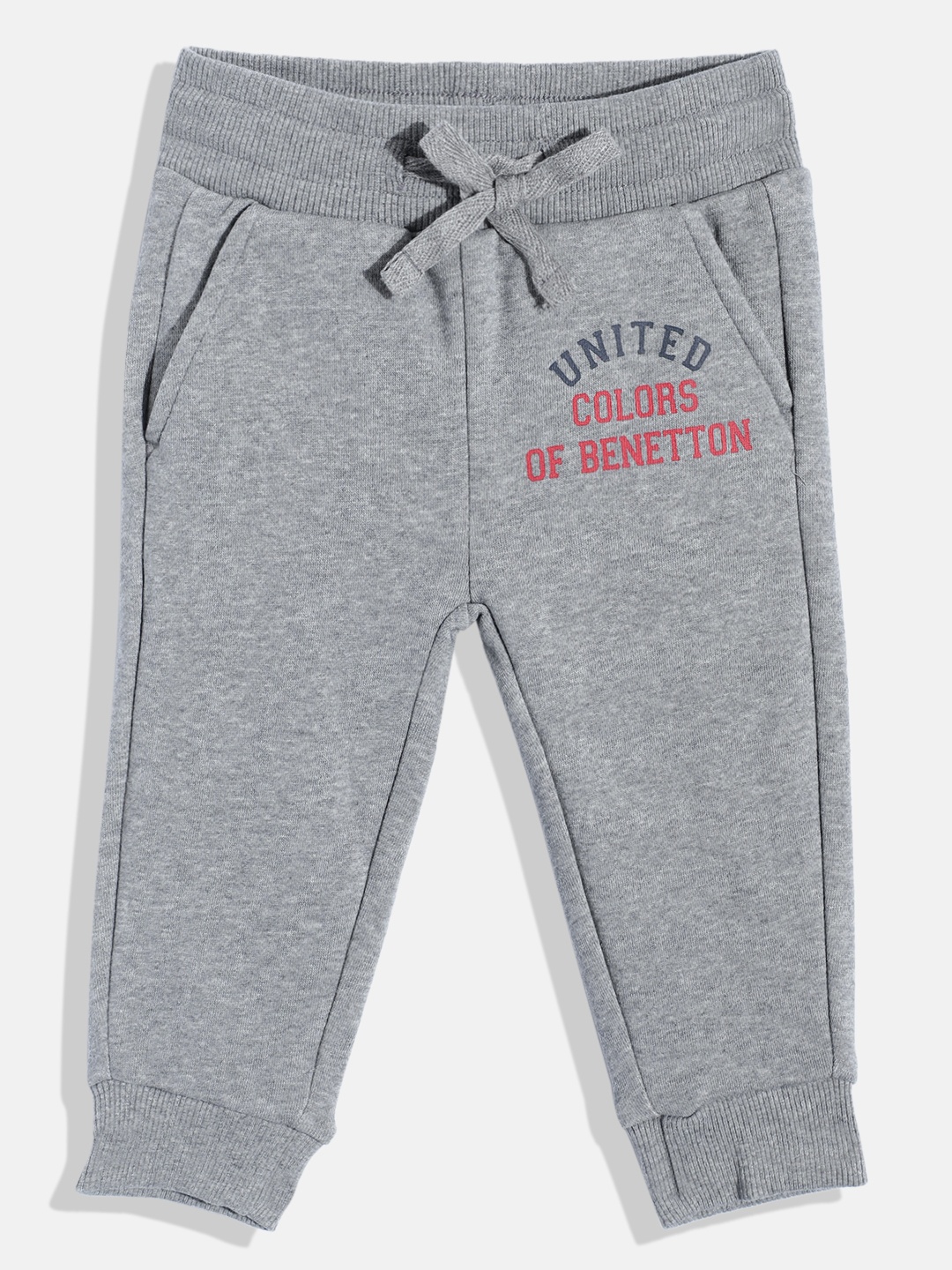 

United Colors of Benetton Brand Logo Print Detail Regular Fit Joggers, Grey