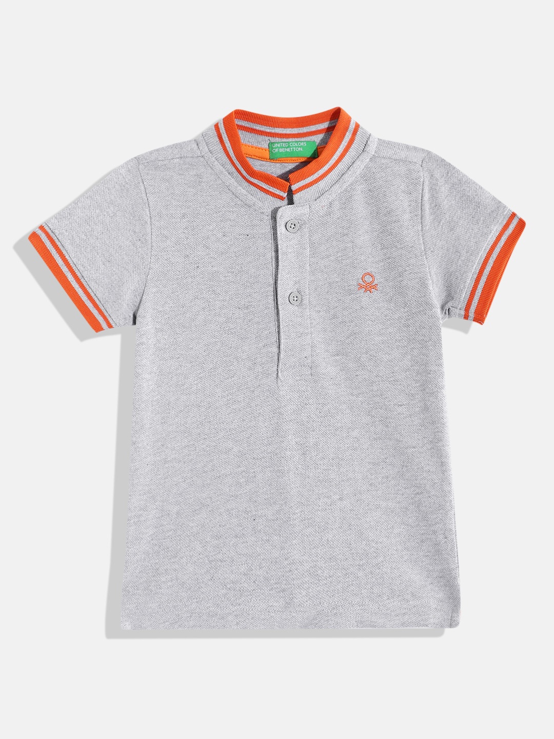 

United Colors of Benetton Boys Polo Collar Pure Cotton T-shirt, Grey