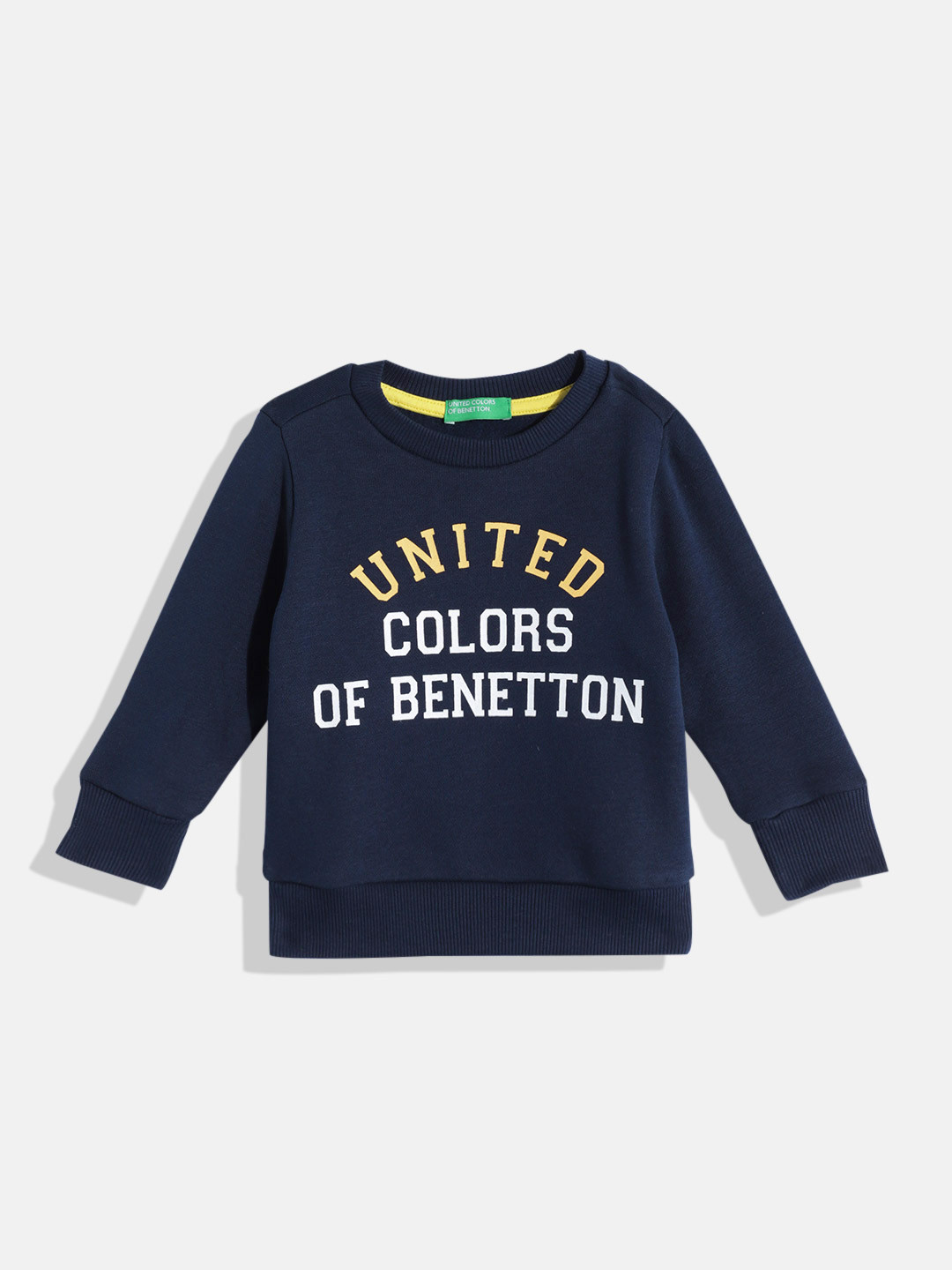 

United Colors of Benetton Boys Brand Logo Printed Sweatshirt, Navy blue